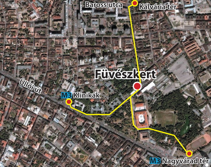Füvészkert térkép